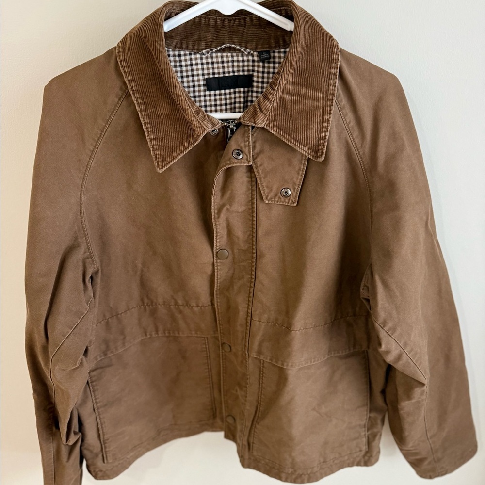 Uniqlo Utility Short Blouson Barn Jacket with Corduroy Collar - Brown - Medium - Picture 4 of 12